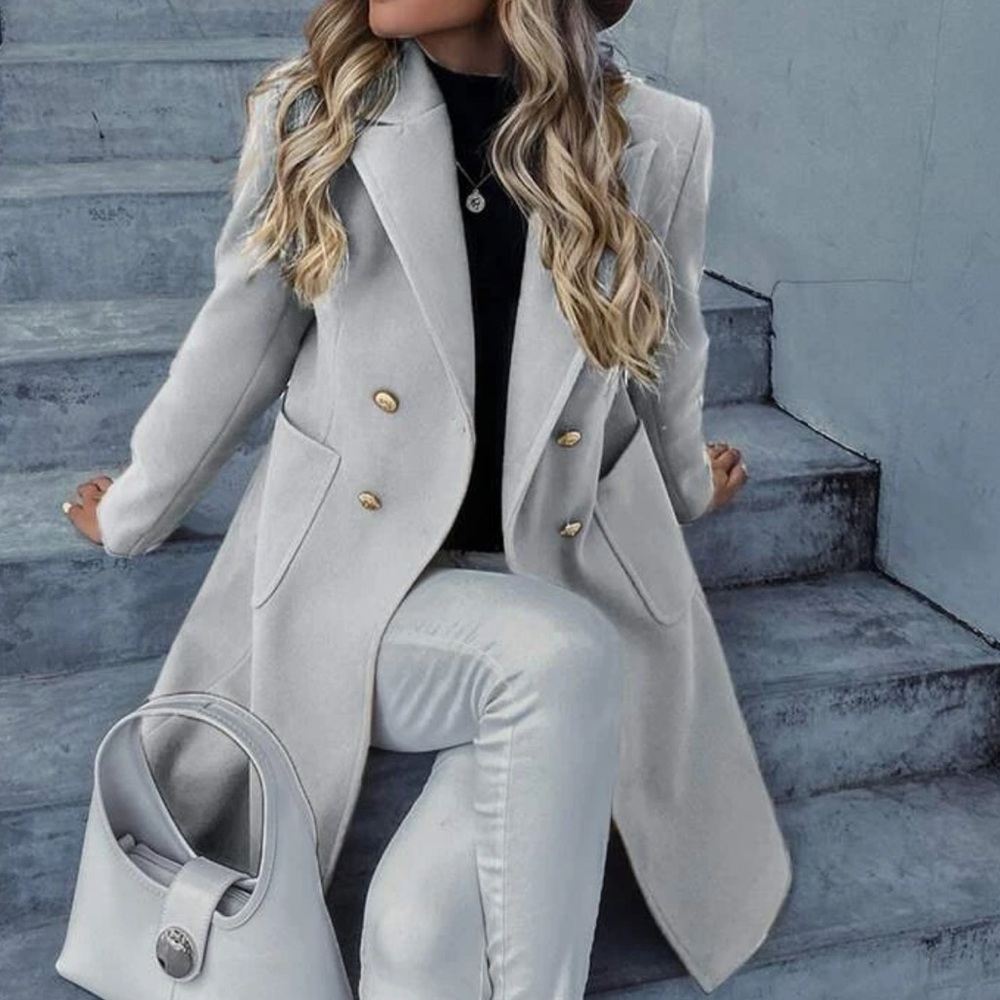 Light gray trench coat